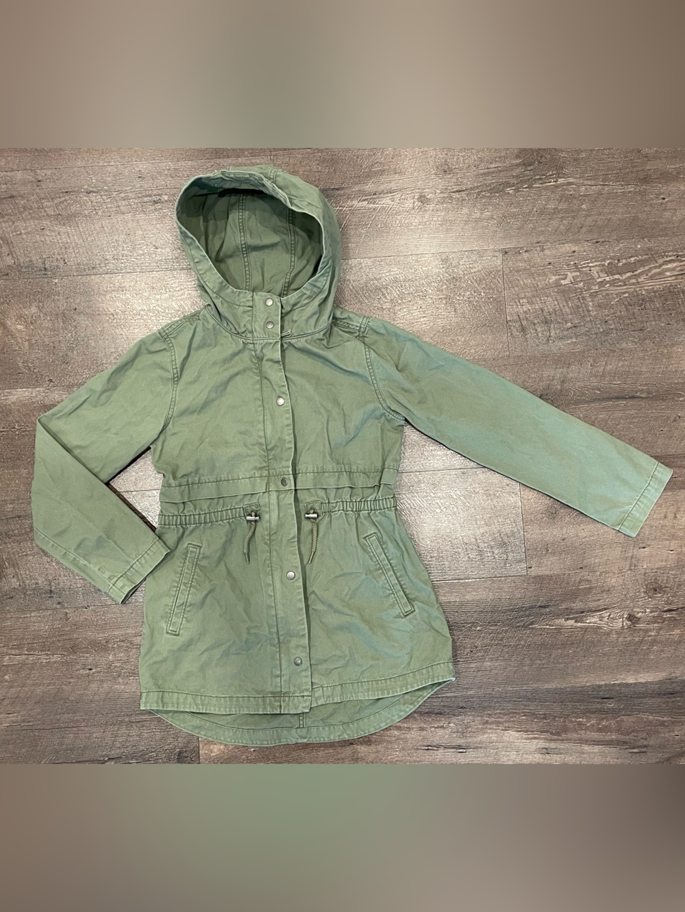 Old Navy Girls' Olive Green Hooded Anorak Jacket Size XL (14)